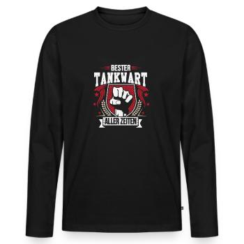 Bester Tankwart aller Zeiten - Männer Premium Bio Langarmshirt - Schwarz - Vorne - Nico (187cm)