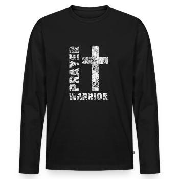 Cadeau Jésus-Christ Chrétien Religion - T-shirt manches longues Premium bio Homme - noir - Devant - Nico (187cm)