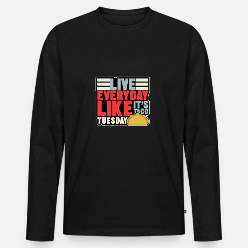 live everyday - Männer Premium Bio Langarmshirt - Schwarz
