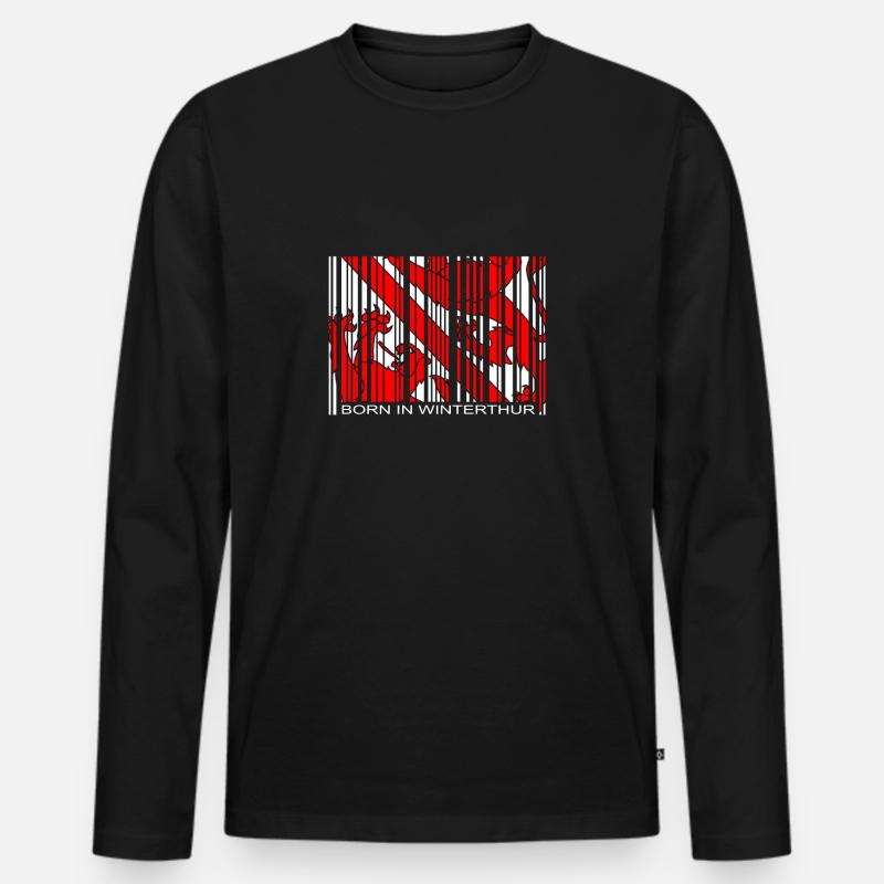 Born in Winterthur - Männer Premium Bio Langarmshirt - Schwarz