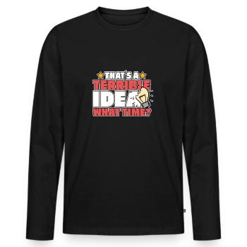 IDEA TERRIBLE - T-shirt manches longues Premium bio Homme - noir - Devant - Nico (187cm)