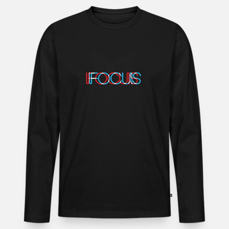 Fokussiere deinen Blick. - Männer Premium Bio Langarmshirt - Schwarz