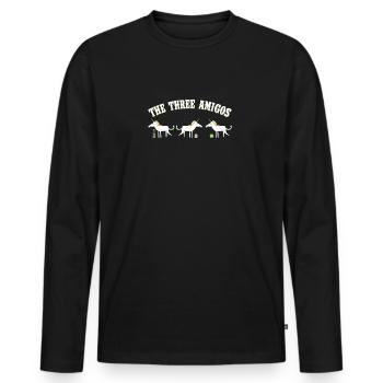 Les trois licornes amigos à la chaux salée à la tequila - T-shirt manches longues Premium bio Homme - noir - Devant - Nico (187cm)
