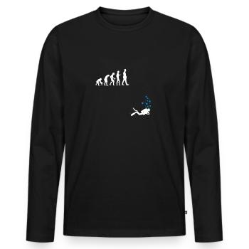 Tauchen Shirt Evolution Taucher Geschenk lustig - Männer Premium Bio Langarmshirt - Schwarz - Vorne - Nico (187cm)