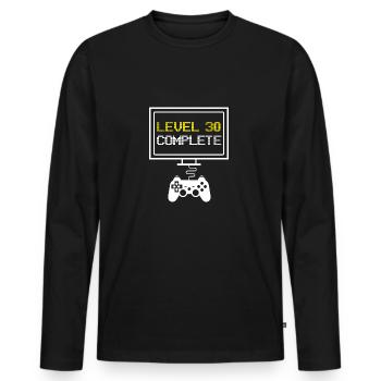 Niveau 30 complet - Gamer 30 cadeau d'anniversaire - T-shirt manches longues Premium bio Homme - noir - Devant - Nico (187cm)