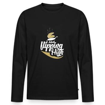 Crêpes crêpes crêpes - T-shirt manches longues Premium bio Homme - noir - Devant - Nico (187cm)