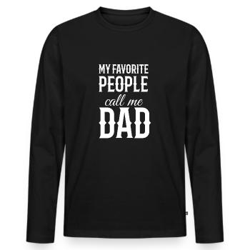 Father - Father's Day - Men's Day - Gift - Men's Premium Organic Long Sleeve Shirt - black - Front - Nico (187cm)