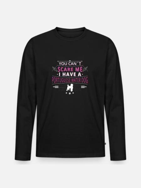 Portugiesischer Wasserhund scare - Männer Premium Bio Langarmshirt - Schwarz
