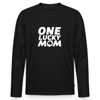 St. Patrick's Day Irish Irish lucky gift mom - Men's Premium Organic Long Sleeve Shirt - black - Front - Nico (187cm)