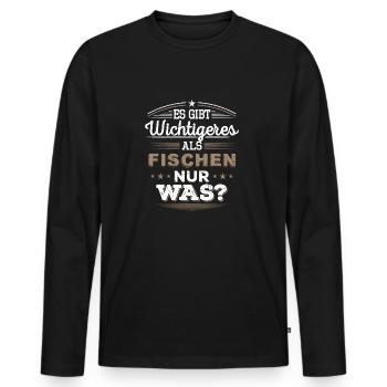 fischen, Fischer, Geschenk - Männer Premium Bio Langarmshirt - Schwarz - Vorne - Nico (187cm)