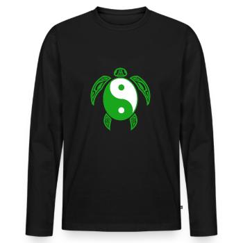 Yin Yang Schildkröte Lustiges chinesisches Tai Chi-Symbol cool - Männer Premium Bio Langarmshirt - Schwarz - Vorne - Nico (187cm)