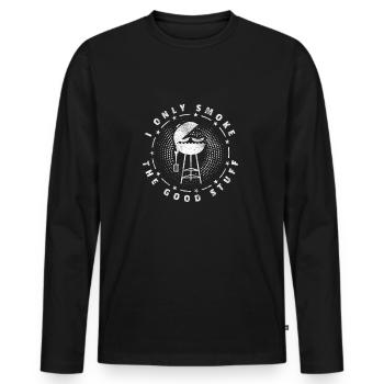 BBQ shirt Gift Barbeque BBQ Griller shirt - Men's Premium Organic Long Sleeve Shirt - black - Front - Nico (187cm)