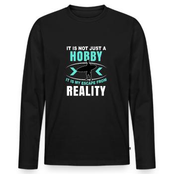 Surf Surfin cadeau Surfer Girl Surfer Surfboard - T-shirt manches longues Premium bio Homme - noir - Devant - Nico (187cm)