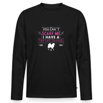 Épagneul tibétain peur épagneul tibétain - T-shirt manches longues Premium bio Homme - noir - Devant - Nico (187cm)