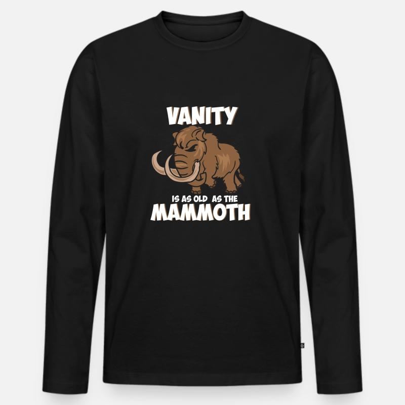 Eitelkeit ist so alt wie das Mammut - Männer Premium Bio Langarmshirt - Schwarz