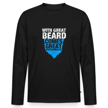 Mit Großem Bart kommt große Verantwortung - Männer Premium Bio Langarmshirt - Schwarz - Vorne - Nico (187cm)