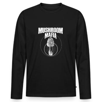 Champignons Mafia - T-shirt manches longues Premium bio Homme - noir - Devant - Nico (187cm)
