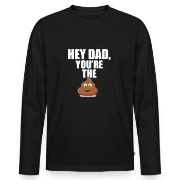 Papa cadeau fête des pères - T-shirt manches longues Premium bio Homme - noir - Devant - Nico (187cm)