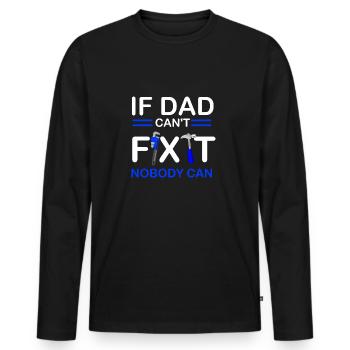 Vatertag Geschenk Vater Vaterschaft - Männer Premium Bio Langarmshirt - Schwarz - Vorne - Nico (187cm)