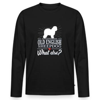Bobtail quoi d'autre? Bobtail - T-shirt manches longues Premium bio Homme - noir - Devant - Nico (187cm)