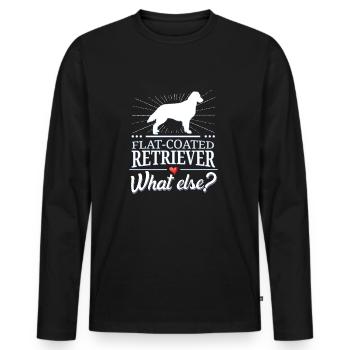 Flat-Coated Retriever quoi d'autre? - T-shirt manches longues Premium bio Homme - noir - Devant - Nico (187cm)