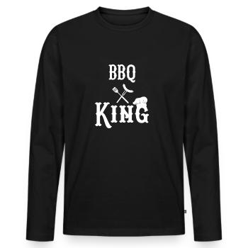 Barbecue - Grillmeister - Barbecue - Grillkönig - Men's Premium Organic Long Sleeve Shirt - black - Front - Nico (187cm)