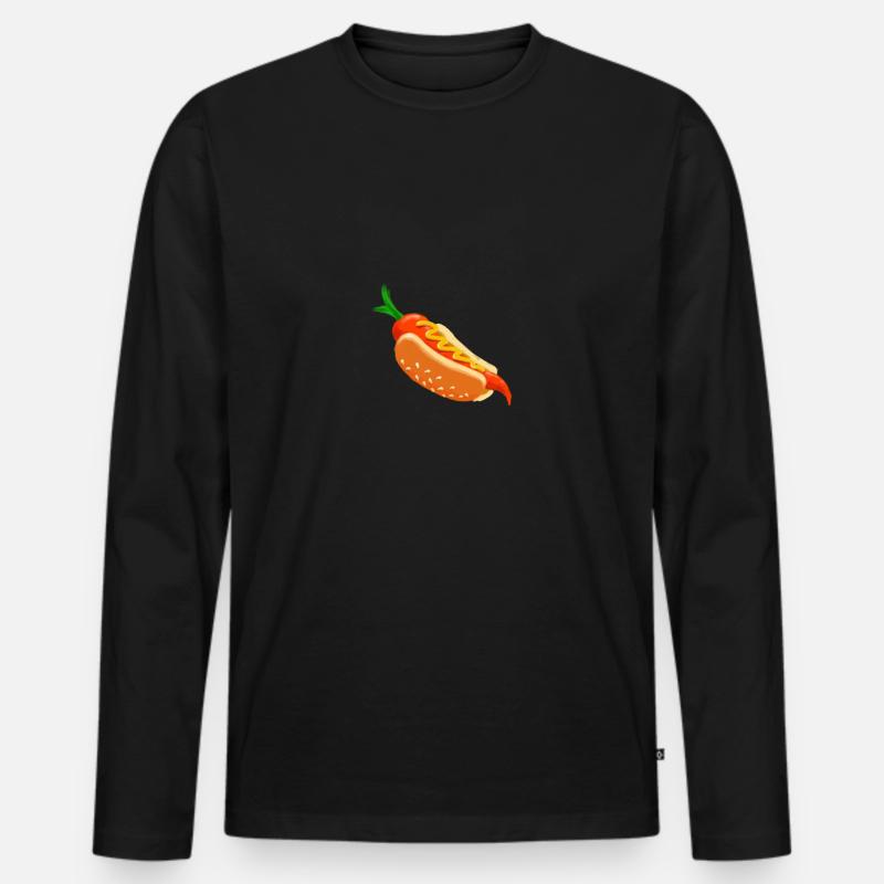 HOTDOG - Männer Premium Bio Langarmshirt - Schwarz