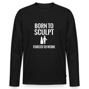 Bildhauer - Bildhauerei - Steinmetz - Geschenk - Männer Premium Bio Langarmshirt - Schwarz - Vorne - Nico (187cm)