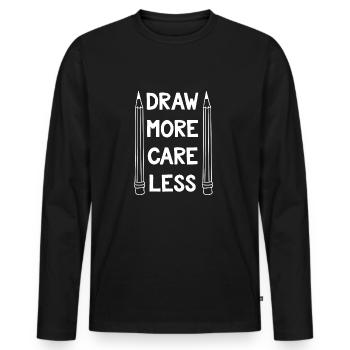 Drawing - Painting - Artist - Pen - Gift - Men's Premium Organic Long Sleeve Shirt - black - Front - Nico (187cm)