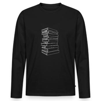 Livres Livre Reader Bookworm Cadeau Bibliothécaire - T-shirt manches longues Premium bio Homme - noir - Devant - Nico (187cm)