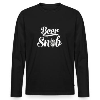 Houblon - brasseur de bière - brasserie - brasserie - T-shirt manches longues Premium bio Homme - noir - Devant - Nico (187cm)