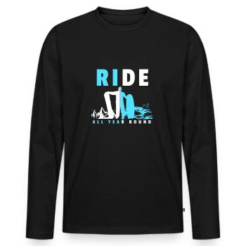 Wakeboarder Snowboarder Snowboard Surfer Geschenk - Männer Premium Bio Langarmshirt - Schwarz - Vorne - Nico (187cm)