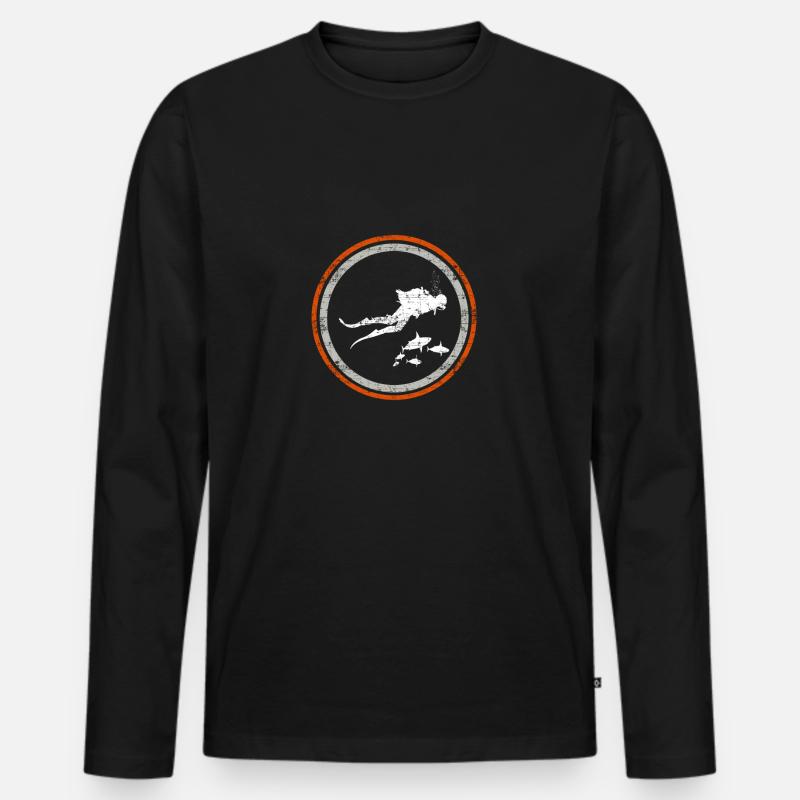 Gerätetauchen - Männer Premium Bio Langarmshirt - Schwarz