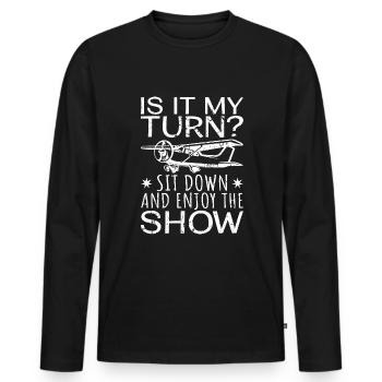 Enjoy The Show Airplane Lover RC Plane - Männer Premium Bio Langarmshirt - Schwarz - Vorne - Nico (187cm)