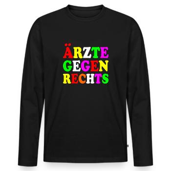 Ärzte gegen rechts - Männer Premium Bio Langarmshirt - Schwarz - Vorne - Nico (187cm)
