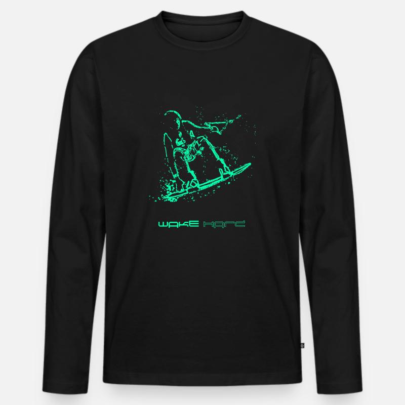 Wakeboarder - Männer Premium Bio Langarmshirt - Schwarz