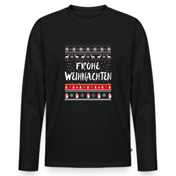 Merry Christmas - Christmas present - Men's Premium Organic Long Sleeve Shirt - black - Front - Nico (187cm)
