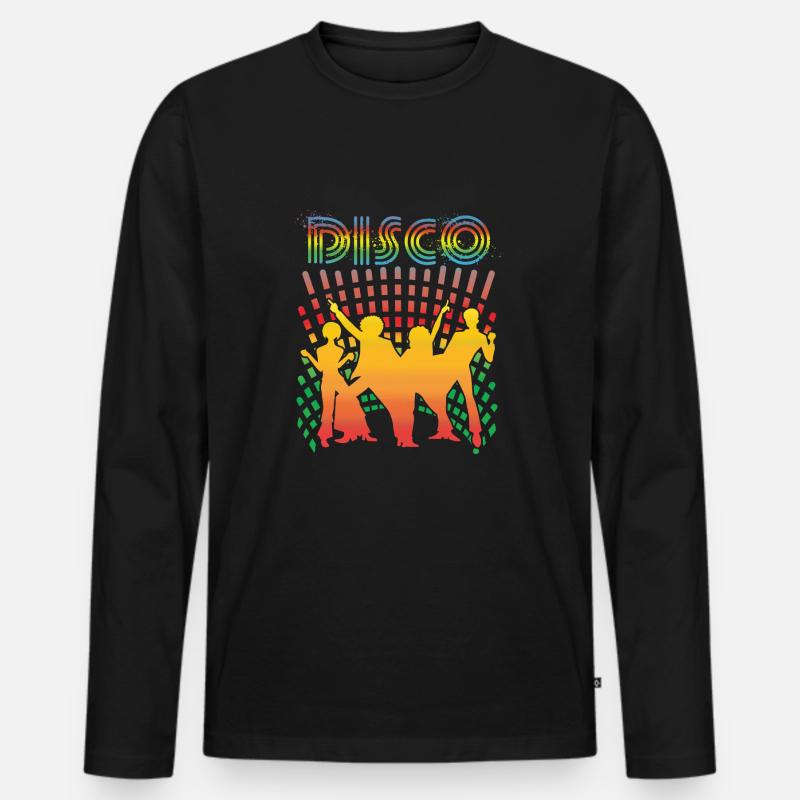 Disco Time - Männer Premium Bio Langarmshirt - Schwarz