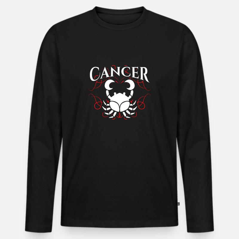 Krebs, Sternzeichen. Geschenk - Männer Premium Bio Langarmshirt - Schwarz