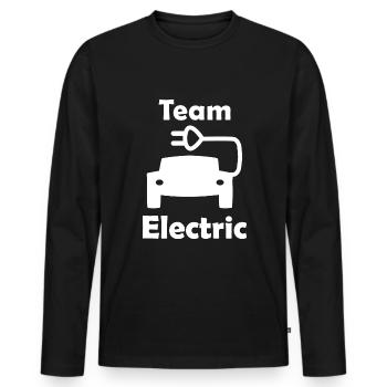 Équipe électrique - T-shirt manches longues Premium bio Homme - noir - Devant - Nico (187cm)