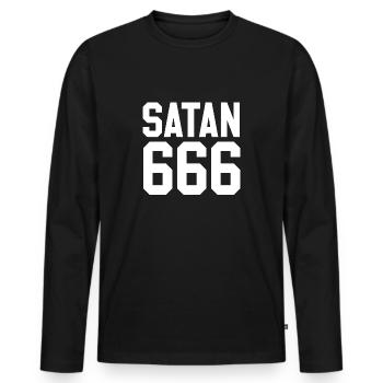 Satan équipe - T-shirt manches longues Premium bio Homme - noir - Devant - Nico (187cm)