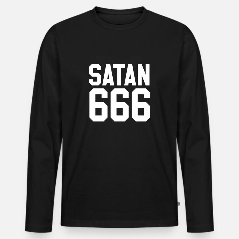 Team Satan - Männer Premium Bio Langarmshirt - Schwarz