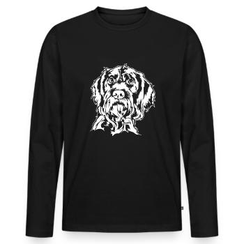Allemand Portrait Portrait Chiens de chasse Chien Wilsigns - T-shirt manches longues Premium bio Homme - noir - Devant - Nico (187cm)