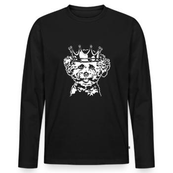 Bichon Frise Crown Dogs Dog Wilsigns - T-shirt manches longues Premium bio Homme - noir - Devant - Nico (187cm)