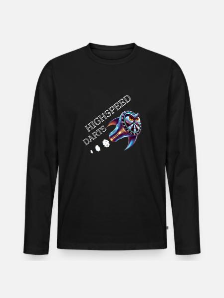 Darts Highspeed - Männer Premium Bio Langarmshirt - Schwarz