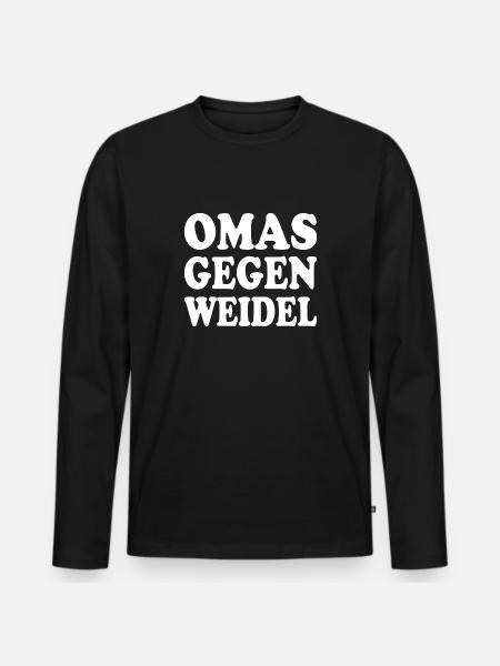 omas gegen weidel - Männer Premium Bio Langarmshirt - Schwarz