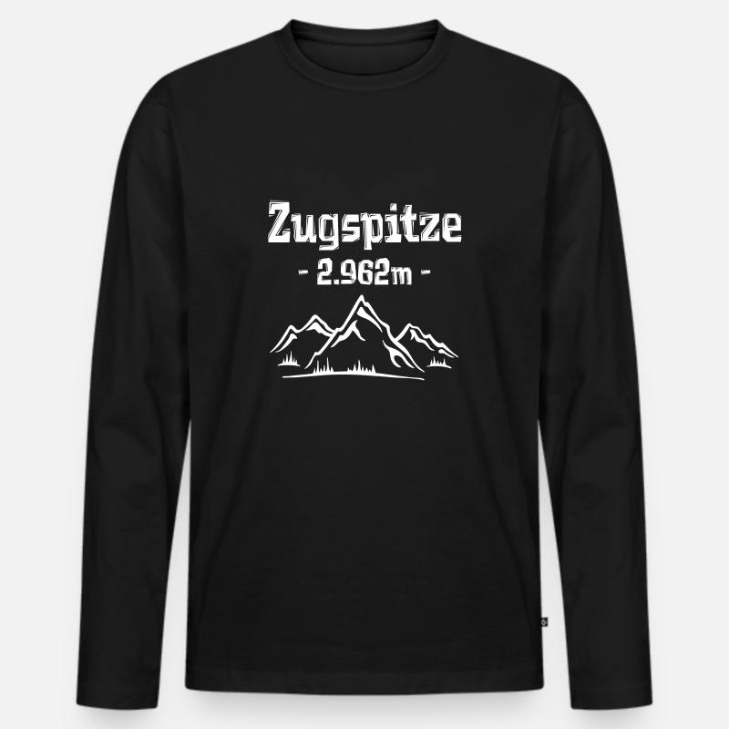 Zugspitze - 2.962m - - Männer Premium Bio Langarmshirt - Schwarz