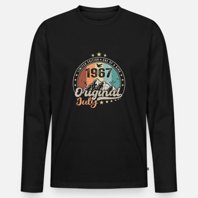 Juli 1967 Jubiläumsgeschenkidee Juli 1967 - Männer Premium Bio Langarmshirt - Schwarz