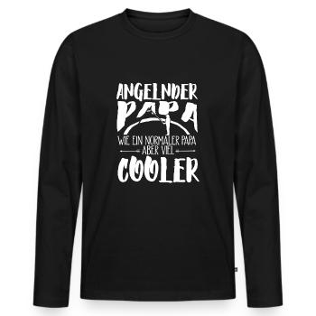 Cooler Papa Angeln Angler Angel Fischer Fische Aal - Männer Premium Bio Langarmshirt - Schwarz - Vorne - Nico (187cm)