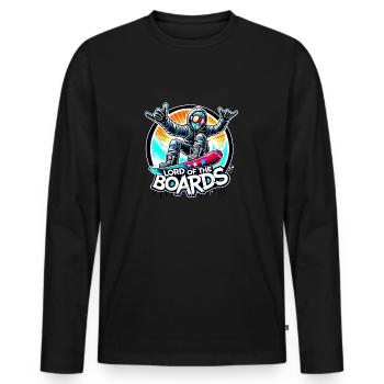 Snowboard Lord of Boards Winter Ski - raffstaff ® - Men's Premium Organic Long Sleeve Shirt - black - Front - Nico (187cm)